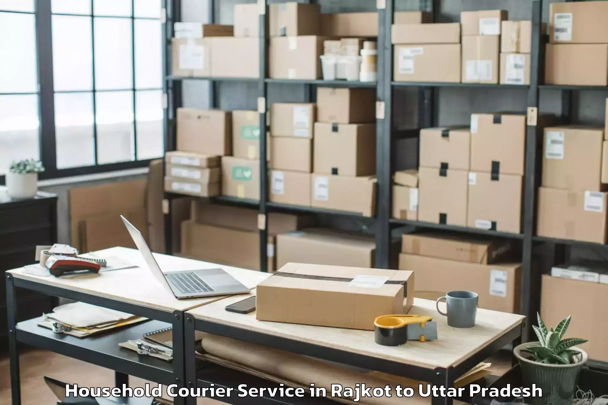 Book Rajkot to Mainpuri Household Courier